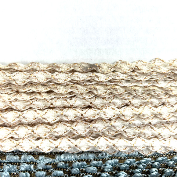 Vintage Trim 13 Yards 9" Blue Brown, 32 Yards 22" White Gold - Picture 2 of 5